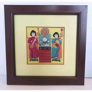Framed Chinese Folk Art~ Story Telling and Ballad Singing ~Silk Embroidery‎